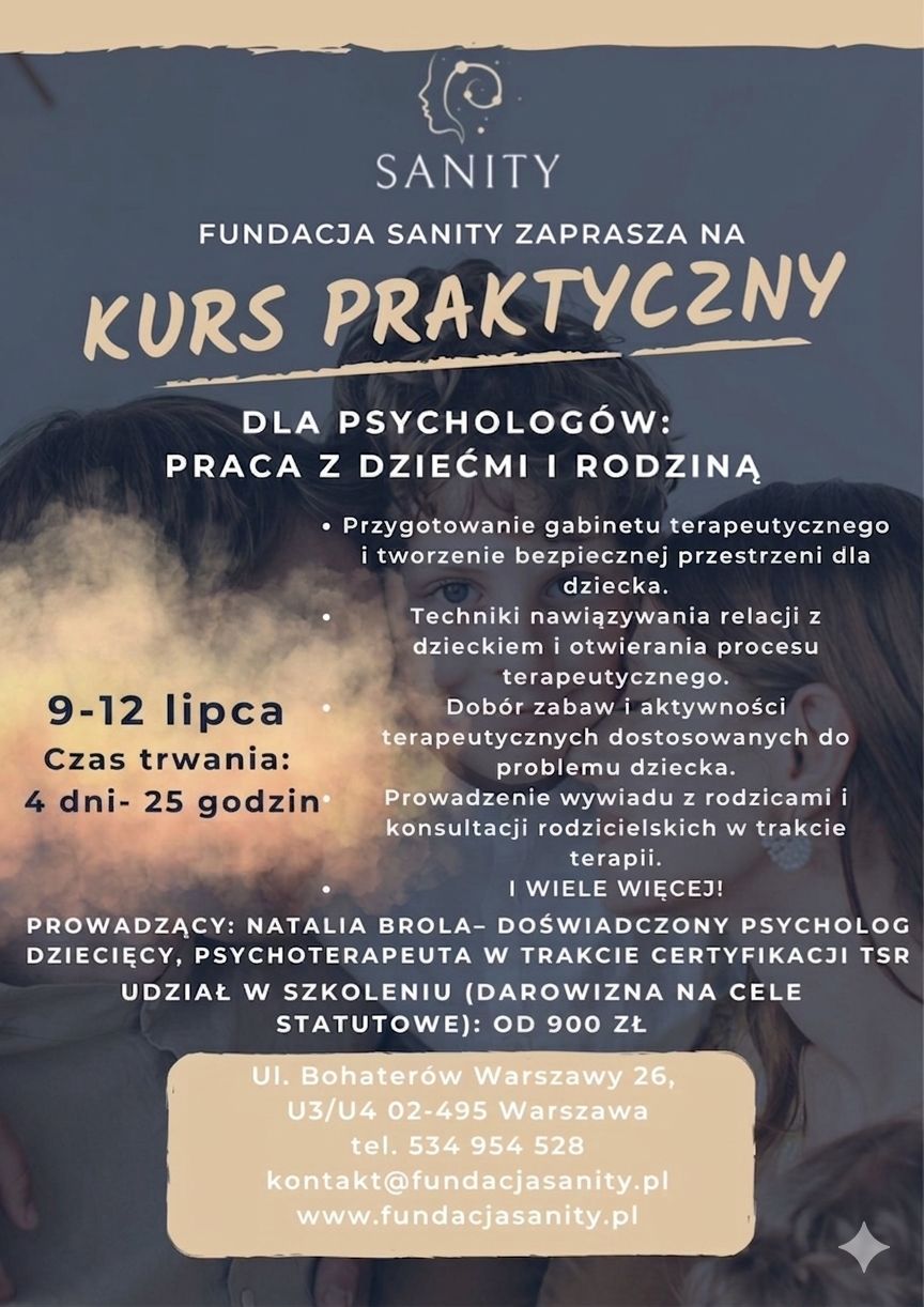 Kurs praktyczny dla początkujących psychologów: praca z dziecmi i rodziną 