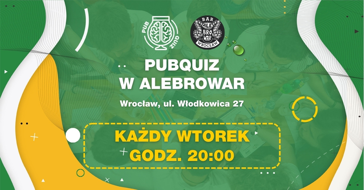 PubQuiz w AleBrowar (Wrocław) 🧠 Drużynowy quiz z nagrodami 💰
