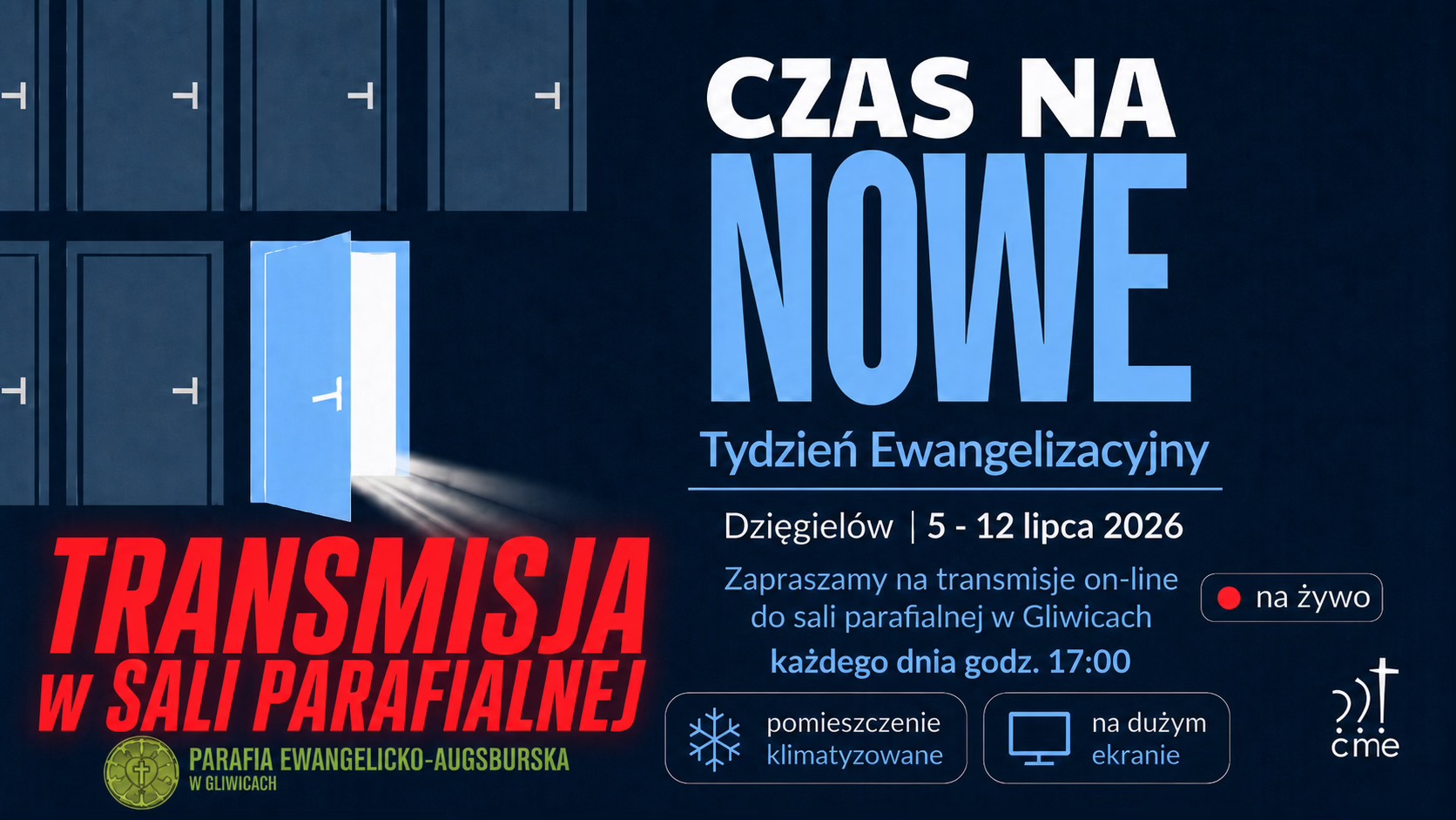 GLIWICE SALA PARAFIALNA  - TRANSMISJA Z TYGODNIA EWANGELIZACYJNEGO W DZIĘGIELOWIE 