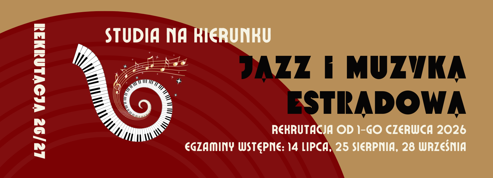 🎶Rekrutacja 2026 - Wydział Jazzu PANS w Nysie