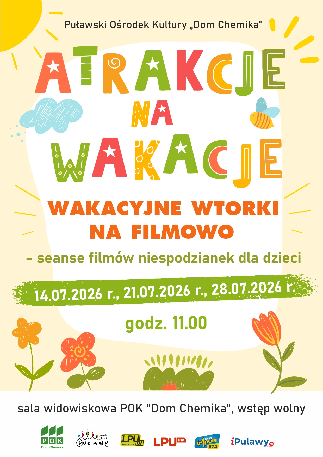 Atrakcje na wakacje - Wakacyjne wtorki na filmowo